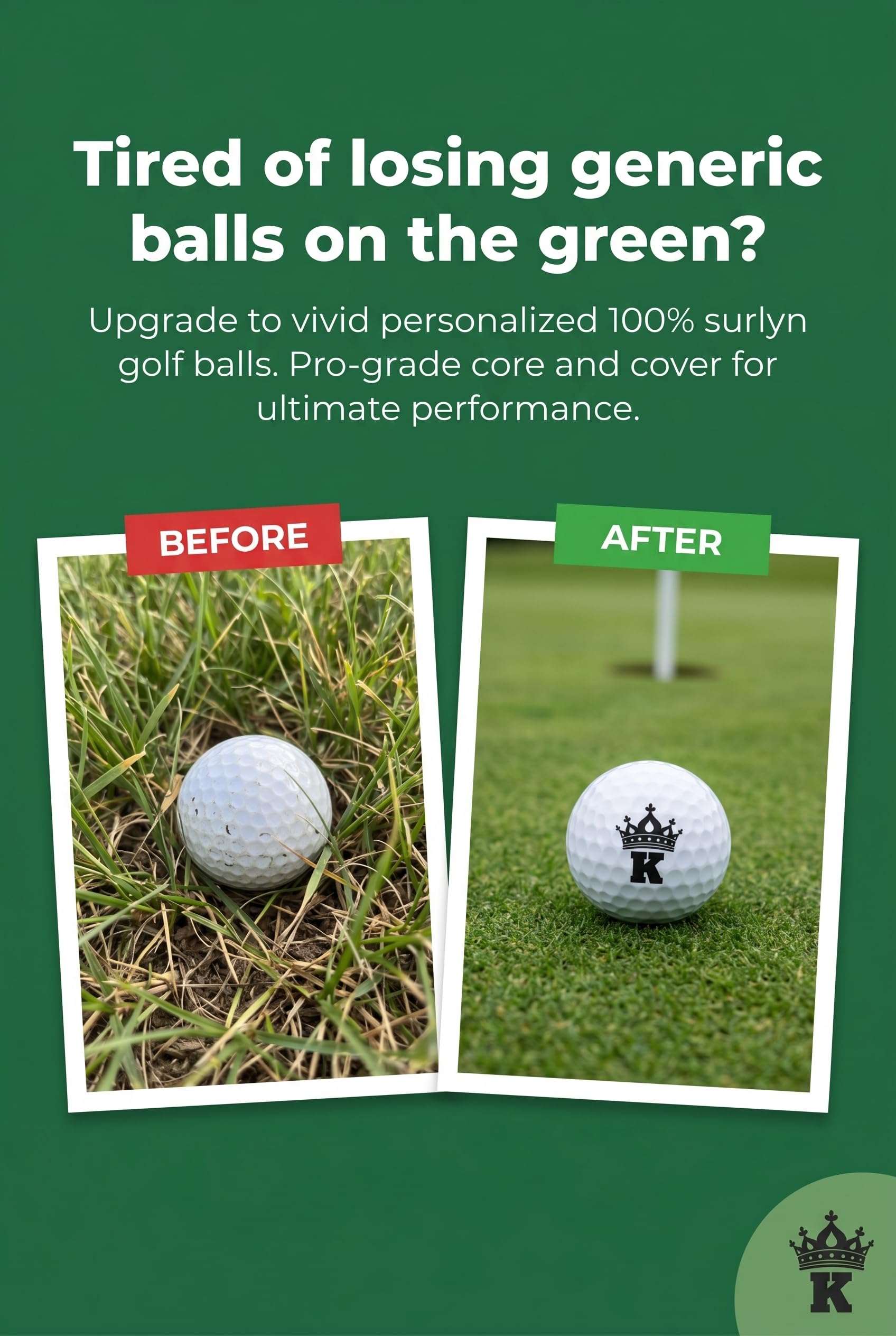 Personalized Golf Balls, Initial Golf Balls Beautiful Designs. Multiple Designs Monogrammed Golf Gifts & Accessories. Includes Balls,Towel,Divot. Pick Yours 12each