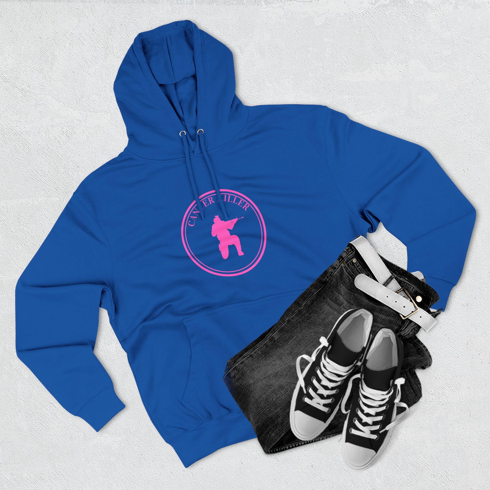 Cancer KLR silhouette hoodie | Pink cancer awareness hoodie
